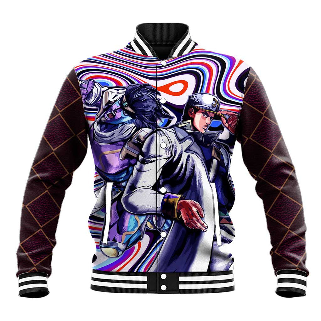 Trippy Jotaro Kujo JoJo’s Bizarre Adventure Baseball Jacket Anime Mix Trippy Style