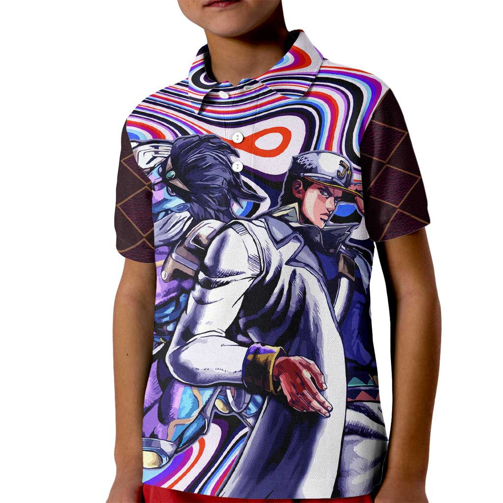 Trippy Jotaro Kujo JoJo’s Bizarre Adventure Kid Polo Shirt Anime Mix Trippy Style