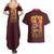 Gaara V2 Naruto Couples Matching Summer Maxi Dress and Hawaiian Shirt Japan Anime Style