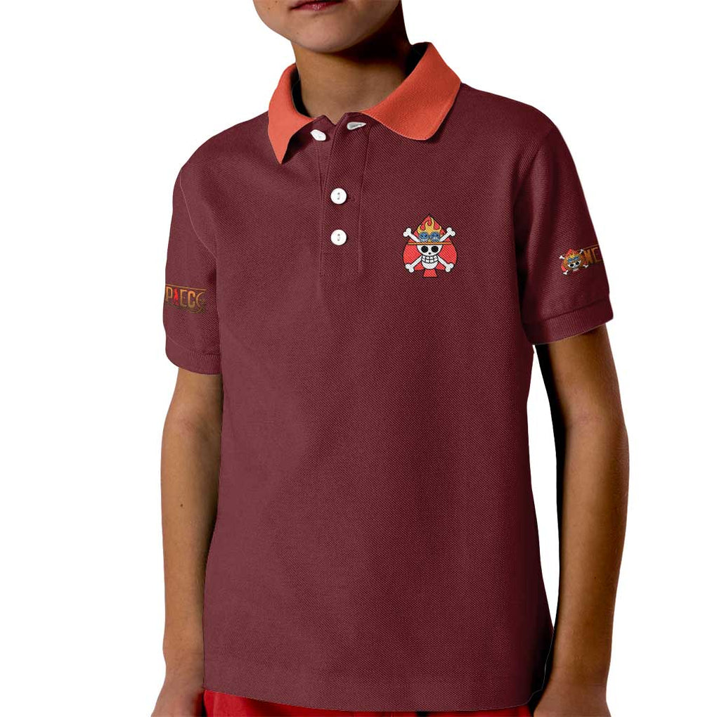 Portgas D. Ace V3 One Piece Kid Polo Shirt Japan Anime Style