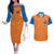 Goku Kanji Symbol Dragon Ball Anime Couples Matching Off The Shoulder Long Sleeve Dress and Hawaiian Shirt