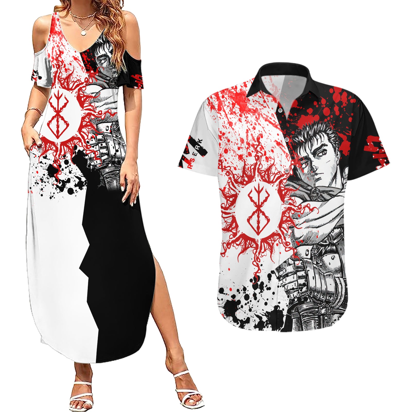 Guts - Perfect Gift Idea Couples Matching Summer Maxi Dress and Hawaiian Shirt