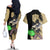 Yuno Couples Matching Off The Shoulder Long Sleeve Dress and Hawaiian Shirt Golden Dawn