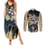 Yuno Couples Matching Summer Maxi Dress and Long Sleeve Button Shirt Golden Dawn