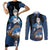 Blue Rose Charlotte Roselei Couples Matching Short Sleeve Bodycon Dress and Long Sleeve Button Shirt Black Clover