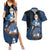 Blue Rose Charlotte Roselei Couples Matching Summer Maxi Dress and Hawaiian Shirt Black Clover