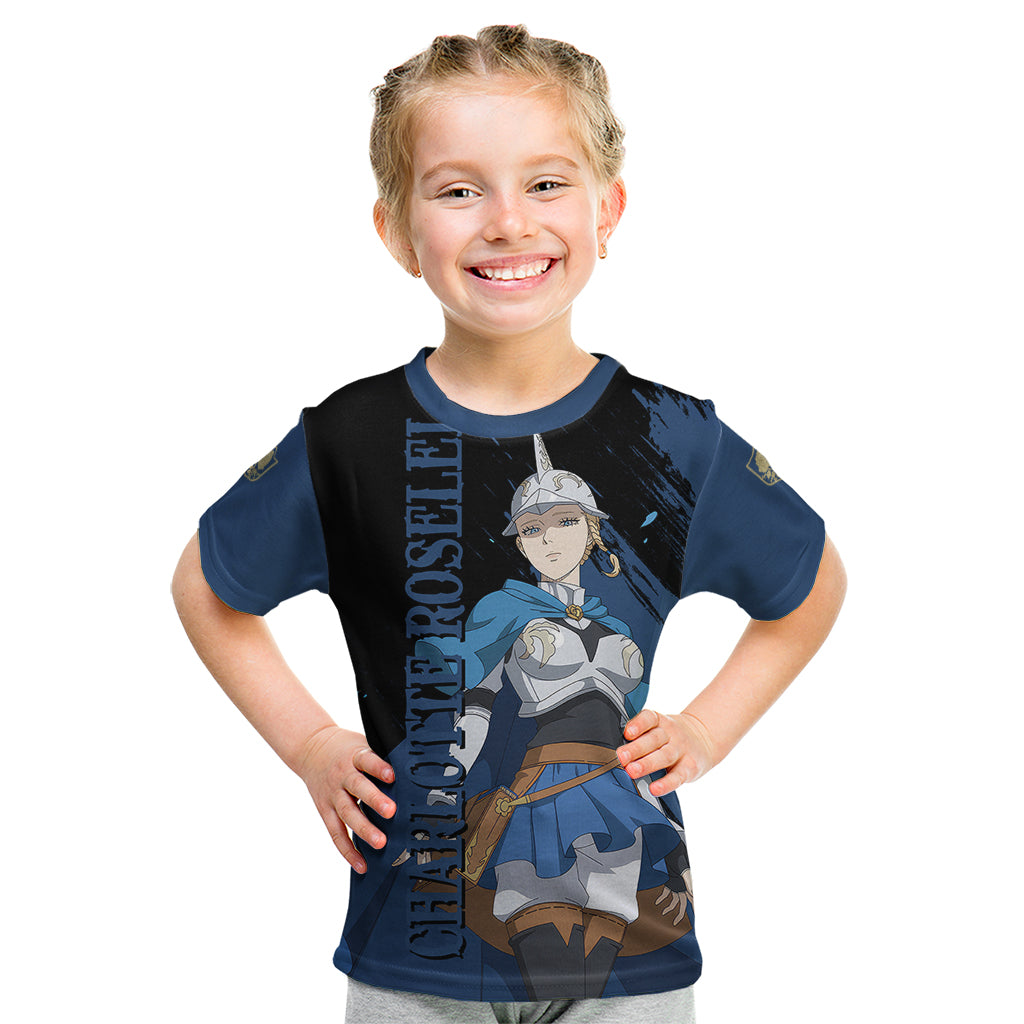 Blue Rose Charlotte Roselei Kid T Shirt Black Clover