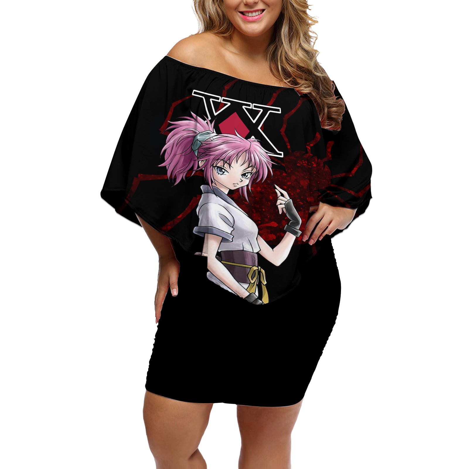 Machi Komacine Phantom Troupe Hunter X Hunter Off Shoulder Short Dress Anime Style