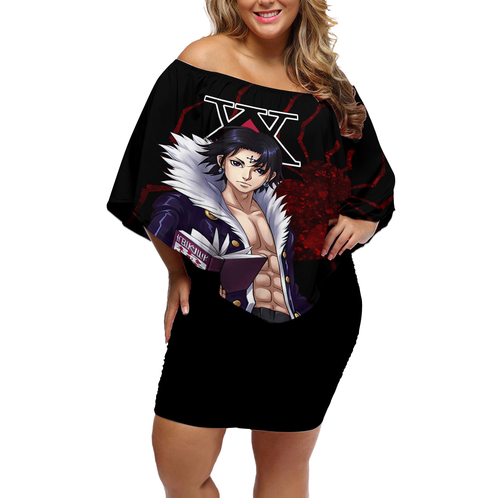 Chrollo Lucilfer Phantom Troupe Off Shoulder Short Dress Hunter X Hunter - Anime Style