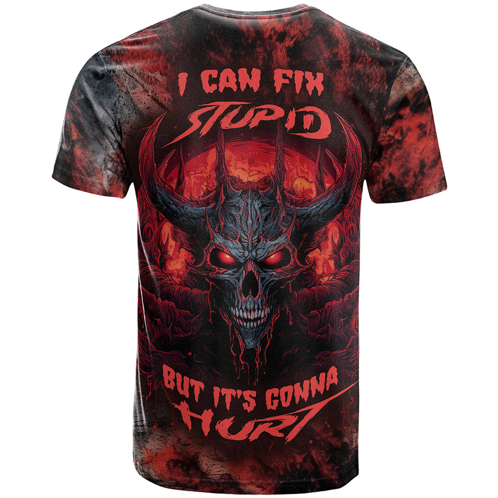 i-can-fix-stupid-but-its-gonna-hurt-skull-t-shirt