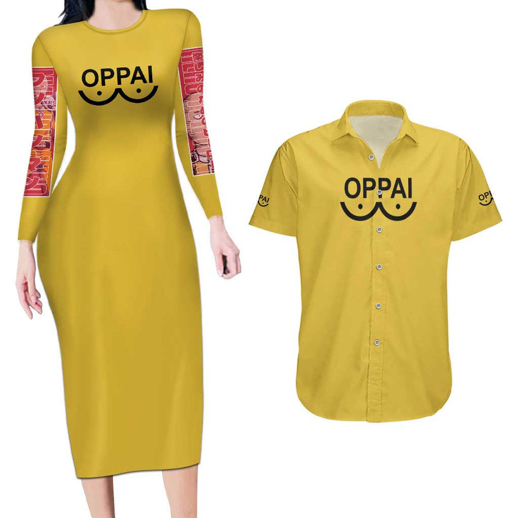 Saitama -  One Punch Man Couples Matching Long Sleeve Bodycon Dress and Hawaiian Shirt Anime Japan Style