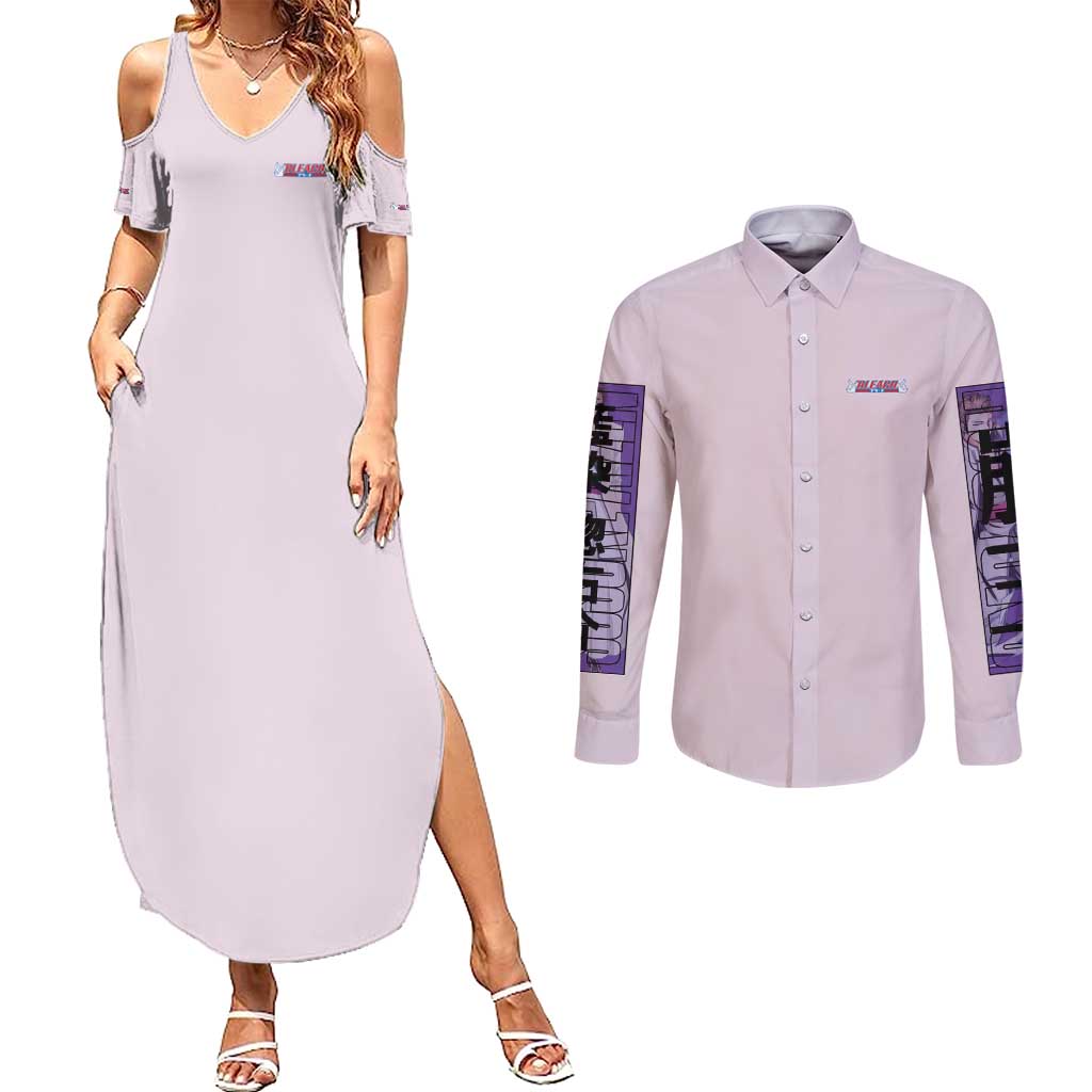 Sosuke Aizen Bleach Couples Matching Summer Maxi Dress and Long Sleeve Button Shirt Anime Style