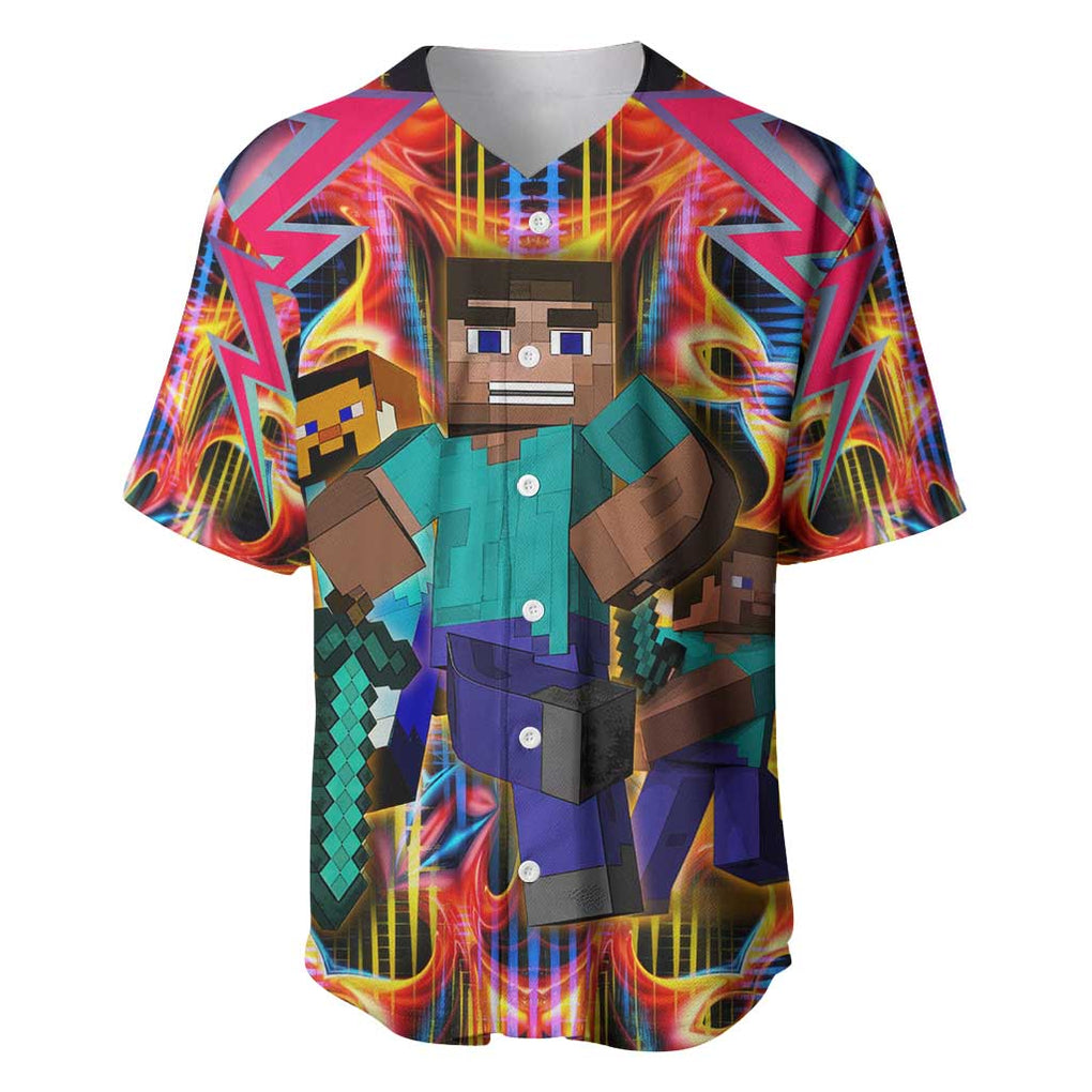 Power Minecraft Baseball Jersey Game Art Mix Trippy Style