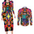 Power Minecraft Couples Matching Long Sleeve Bodycon Dress and Long Sleeve Button Shirt Game Art Mix Trippy Style