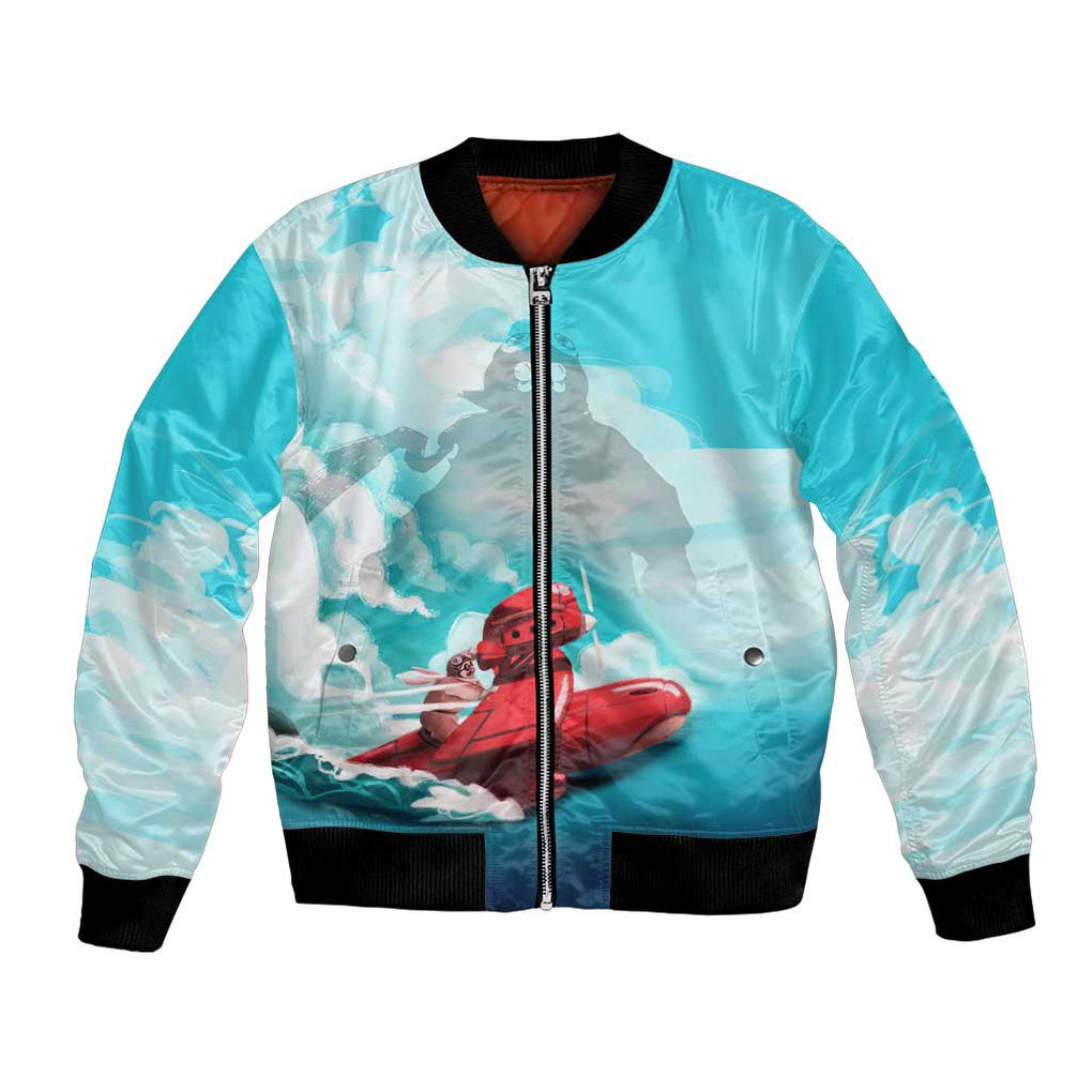 Trippy Porco Rosso Studio Bomber Jacket Anime Style