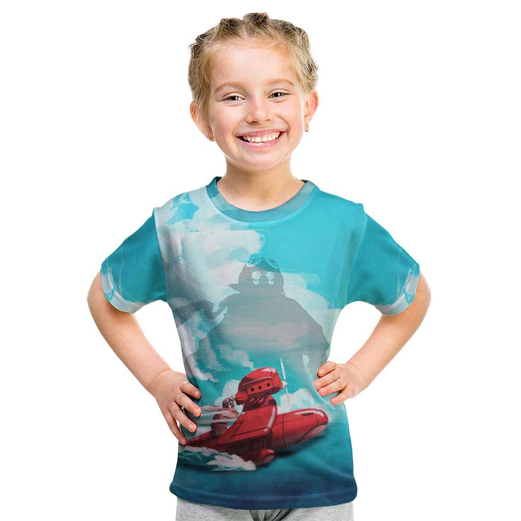 Trippy Porco Rosso Studio Kid T Shirt Anime Style