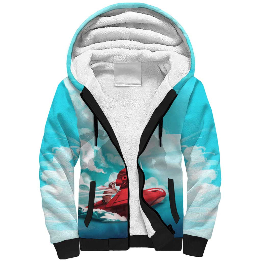 Trippy Porco Rosso Studio Sherpa Hoodie Anime Style