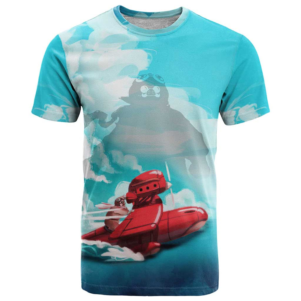 Trippy Porco Rosso Studio T Shirt Anime Style