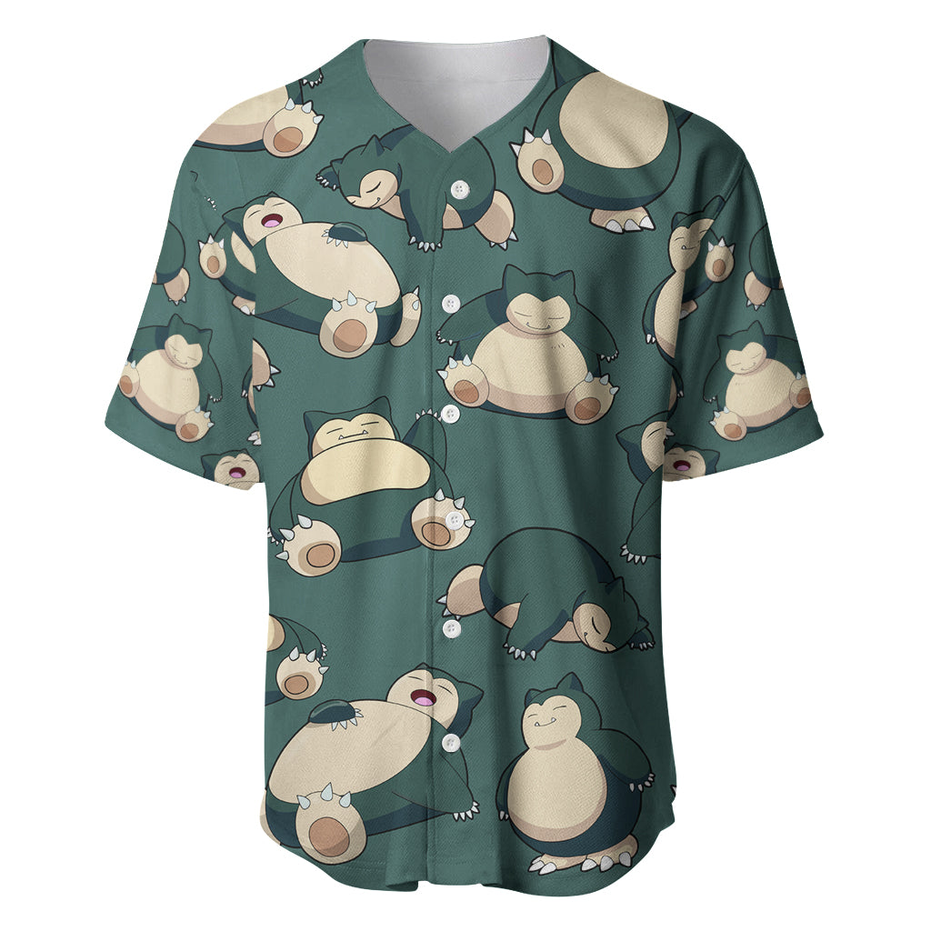 Snorlax Pattern Style Baseball Jersey