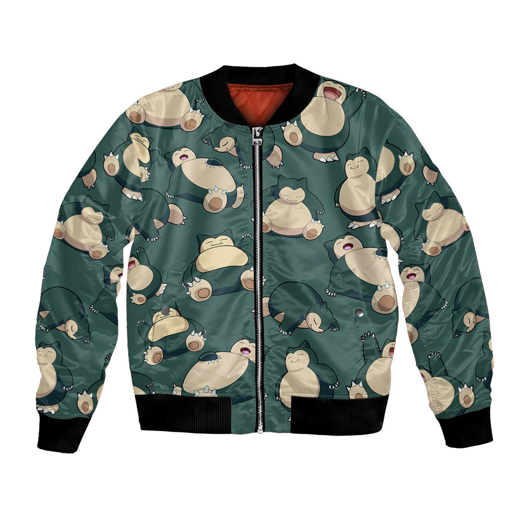 Snorlax Pattern Style Bomber Jacket