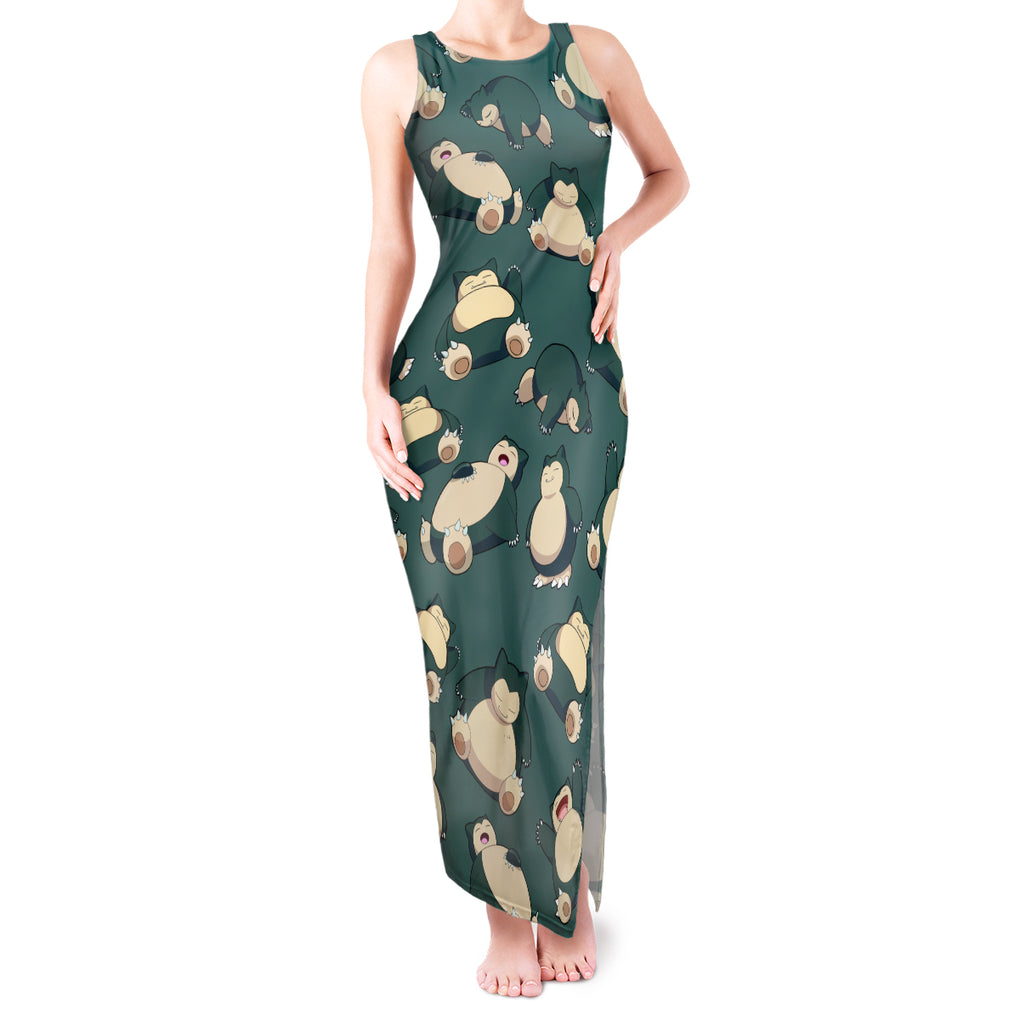 Snorlax Pattern Style Tank Maxi Dress