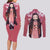 Nezuko Kamado Couples Matching Long Sleeve Bodycon Dress and Long Sleeve Button Shirt