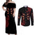 Kokushibou - Demon Slayer Couples Matching Off Shoulder Maxi Dress and Long Sleeve Button Shirt Anime Style