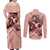 Demon Nezuko Kamado - Demon Slayer Couples Matching Off Shoulder Maxi Dress and Long Sleeve Button Shirt Anime Style