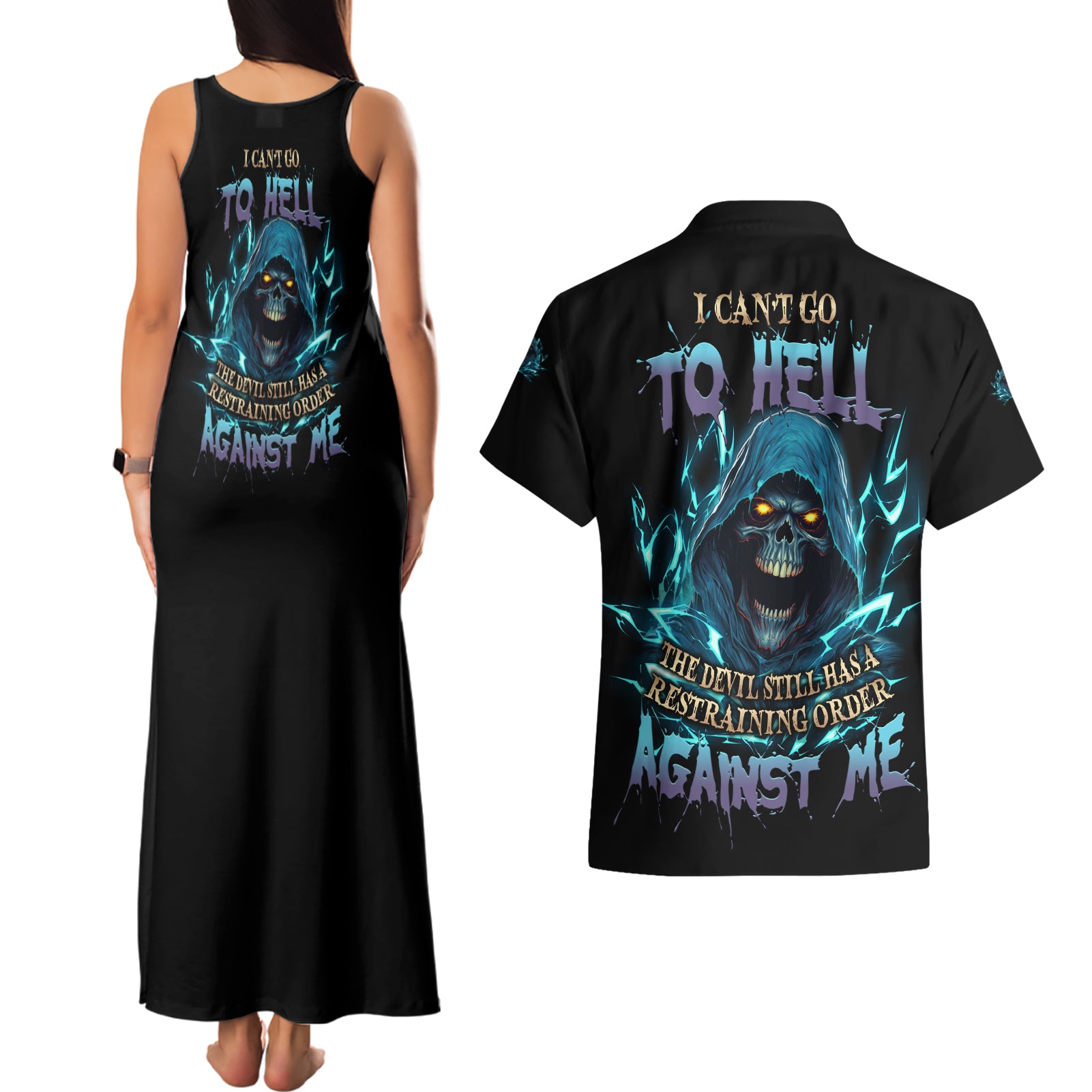 i-cant-go-to-hell-mad-reaper-skull-couples-matching-tank-maxi-dress-and-hawaiian-shirt