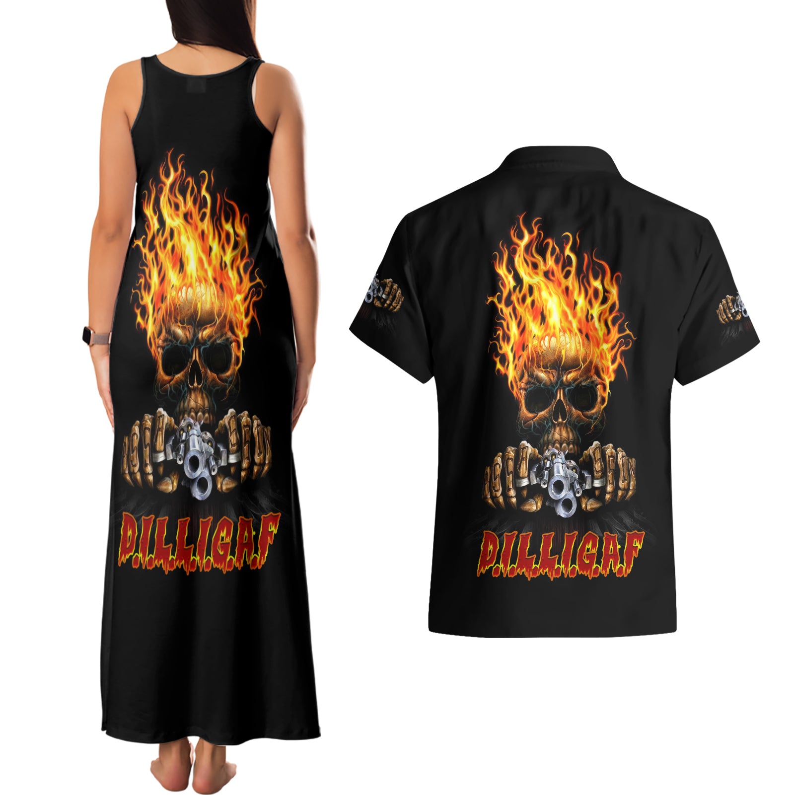 dilligaf-flame-skull-with-g-couples-matching-tank-maxi-dress-and-hawaiian-shirt