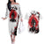 Vegeta Anime Japan Style Couples Matching Off The Shoulder Long Sleeve Dress and Hawaiian Shirt