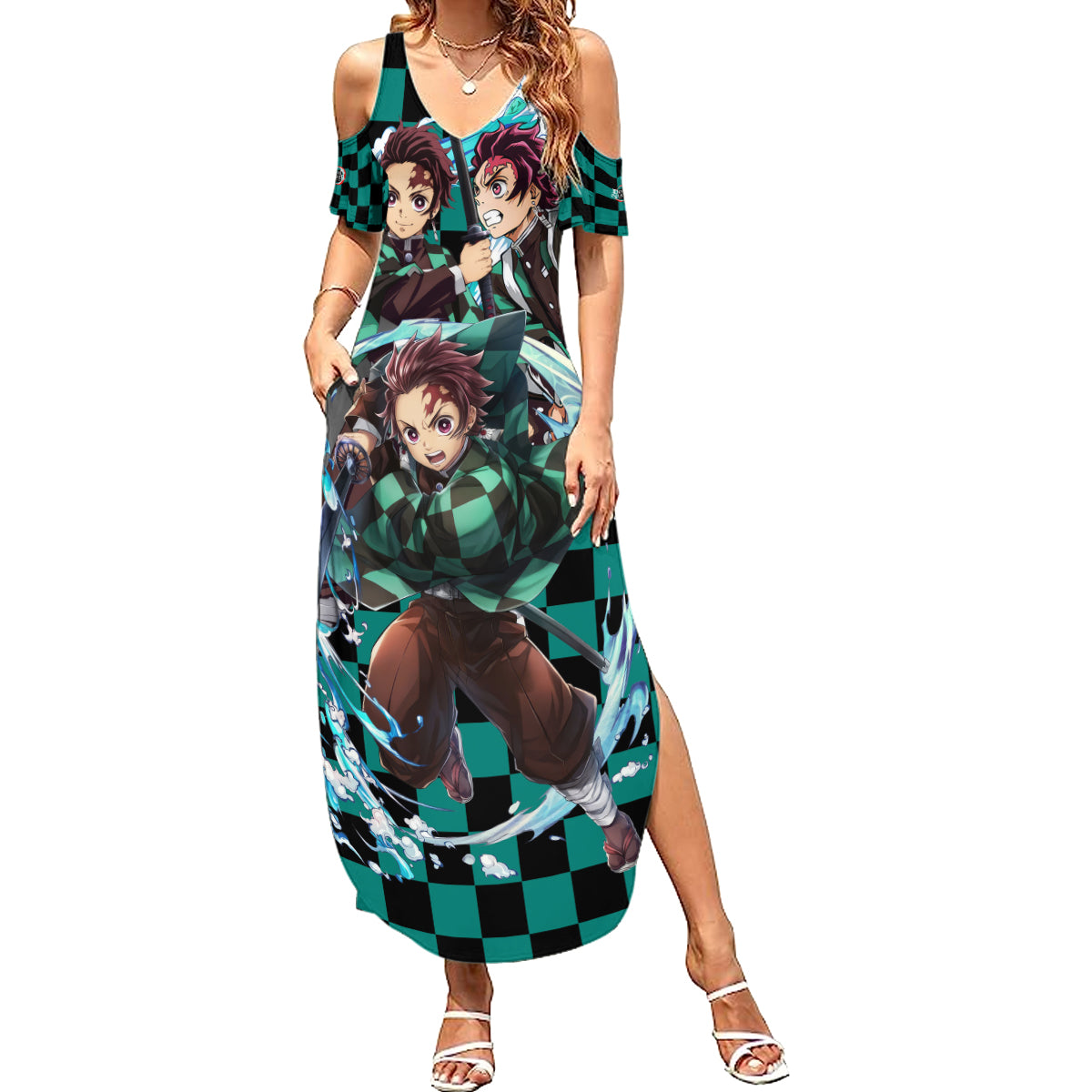 Kamado Tanjro Summer Maxi Dress Demon Slayer