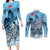 Blue-Eyes White Dragon Couples Matching Long Sleeve Bodycon Dress and Long Sleeve Button Shirt Anime Japan Art Style