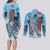 Blue-Eyes White Dragon Couples Matching Long Sleeve Bodycon Dress and Long Sleeve Button Shirt Anime Japan Art Style