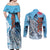 Blue-Eyes White Dragon Couples Matching Off Shoulder Maxi Dress and Long Sleeve Button Shirt Anime Japan Art Style