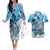 Blue-Eyes White Dragon Couples Matching Off The Shoulder Long Sleeve Dress and Hawaiian Shirt Anime Japan Art Style