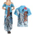 Blue-Eyes White Dragon Couples Matching Summer Maxi Dress and Hawaiian Shirt Anime Japan Art Style