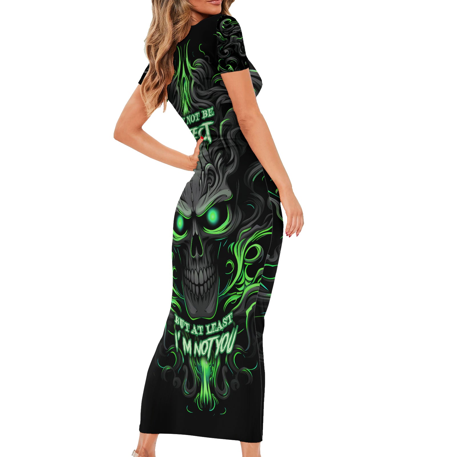 i-may-not-be-perfect-but-at-least-im-not-you-skull-short-sleeve-bodycon-dress