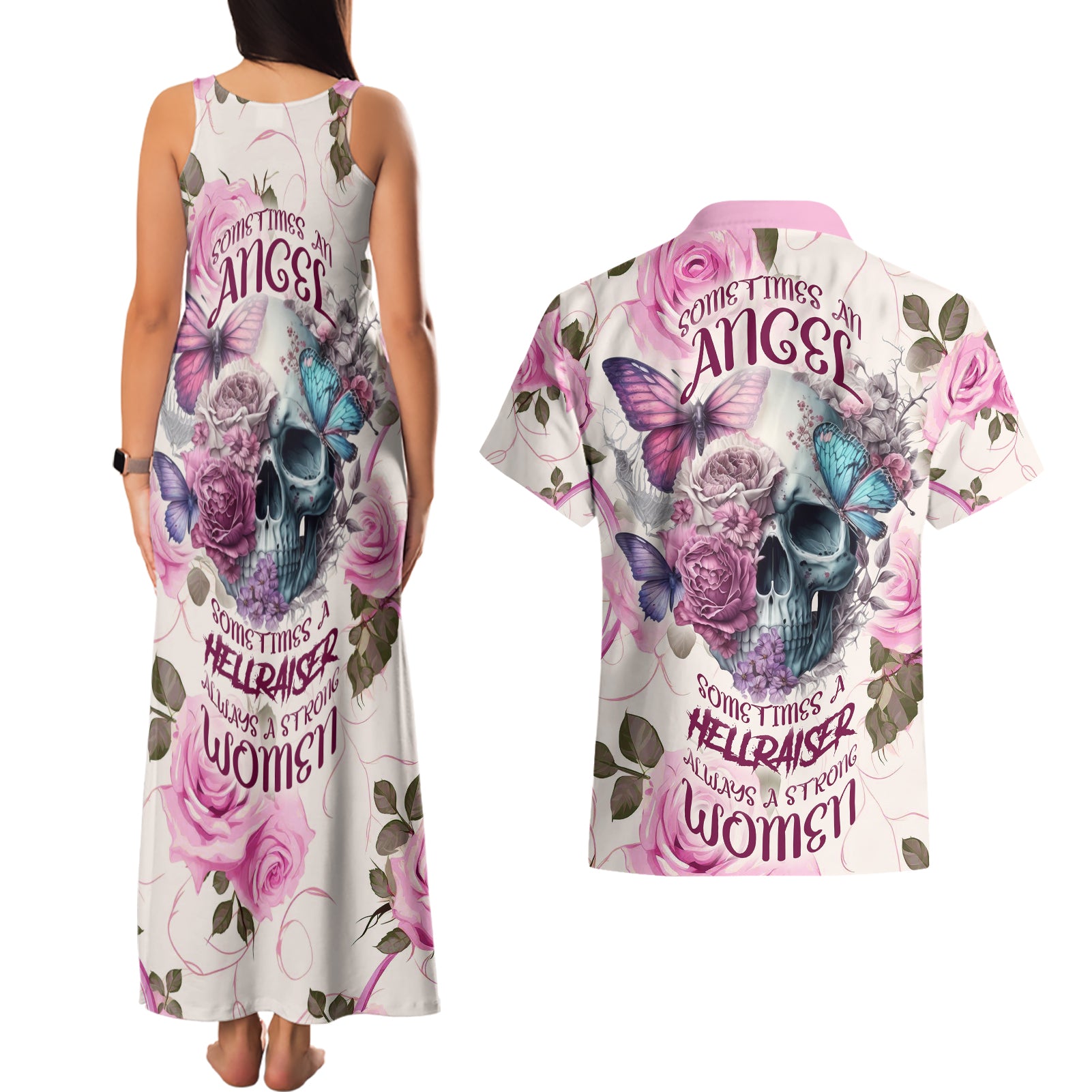 women-skull-couples-matching-tank-maxi-dress-and-hawaiian-shirt-some-time-an-angel-hellraiser-always-a-strong-women