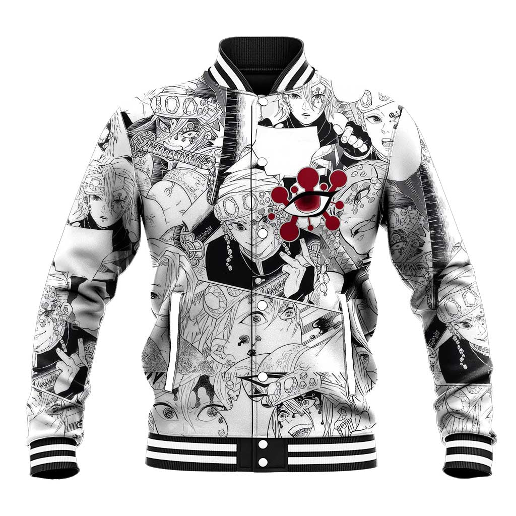 Uzui Tengen Manga Collage Demon Slayer Baseball Jacket Anime Style