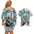 Uzui Tengen Manga Collage Demon Slayer Couples Matching Off Shoulder Short Dress and Hawaiian Shirt Anime Style