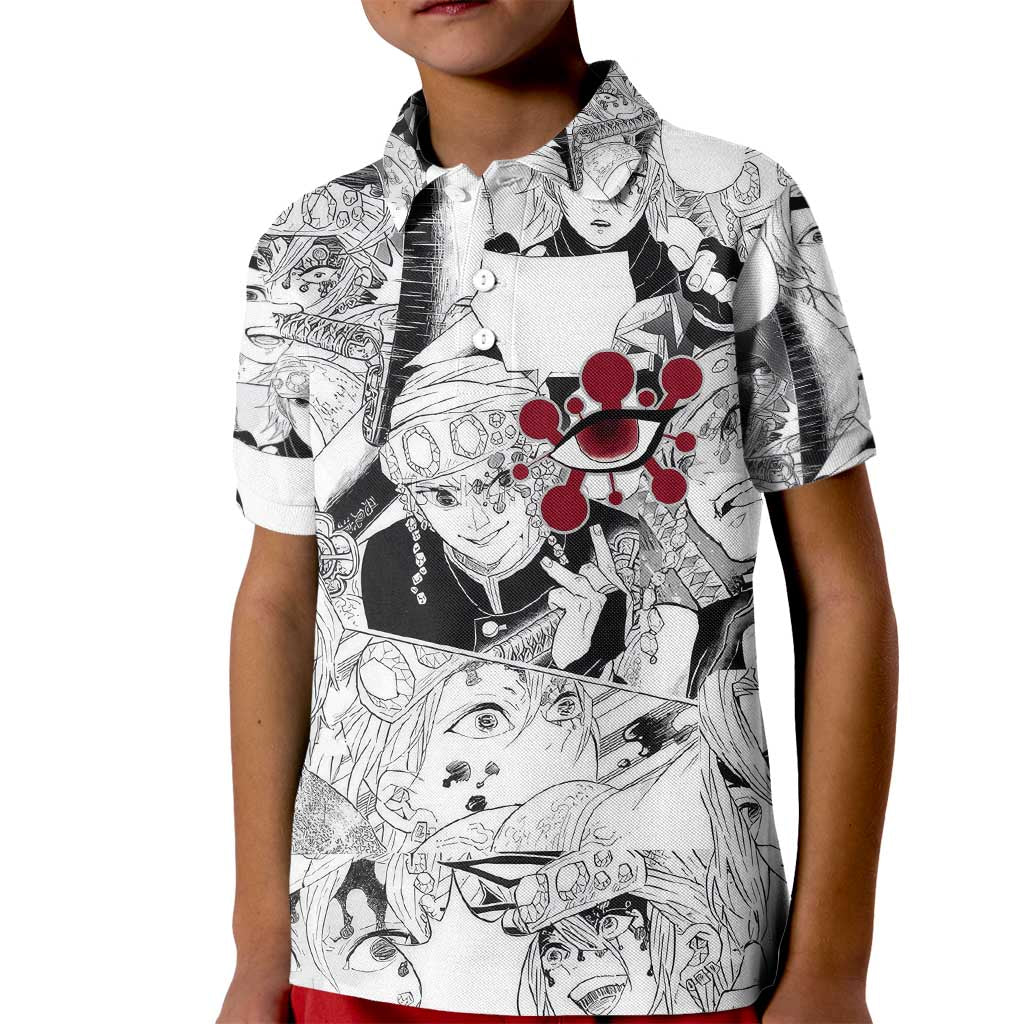 Uzui Tengen Manga Collage Demon Slayer Kid Polo Shirt Anime Style