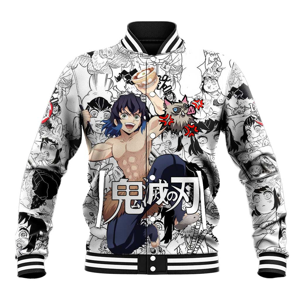 Hashibira Inosuke Manga Collage Demon Slayer Baseball Jacket Anime Mix Manga Style