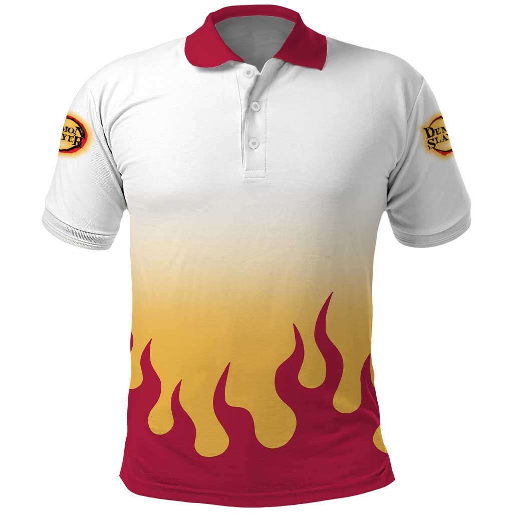 Kyojuro Rengoku Haori Demon Slayer Polo Shirt Anime Style