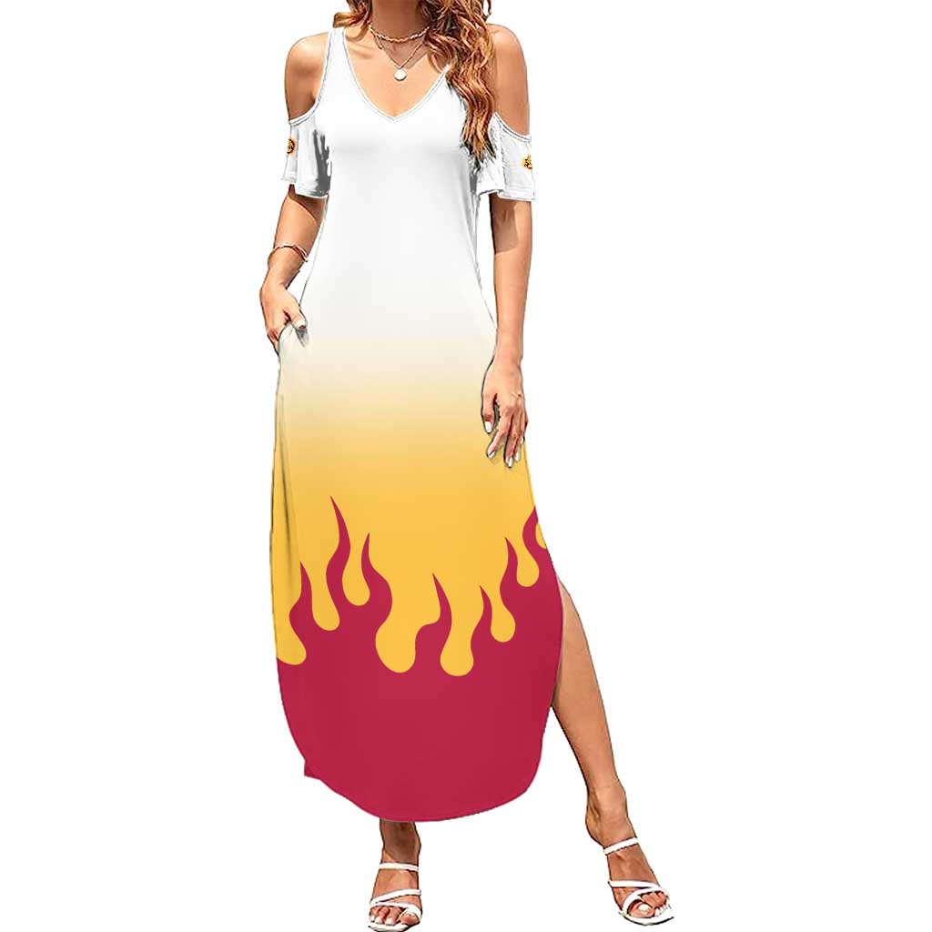 Kyojuro Rengoku Haori Demon Slayer Summer Maxi Dress Anime Style