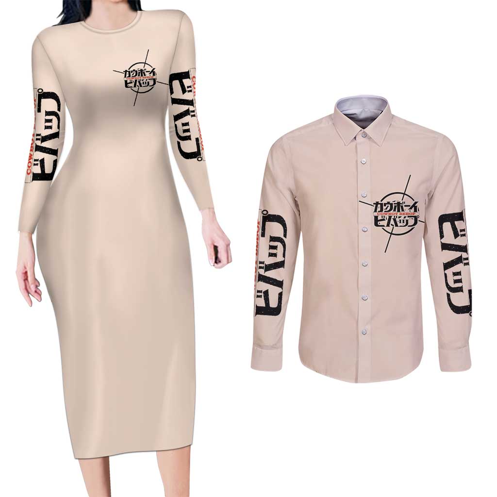 Cowboy Bebop Couples Matching Long Sleeve Bodycon Dress and Long Sleeve Button Shirt Anime Style