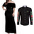 Roronoa Zoro V3 One Piece Couples Matching Off Shoulder Maxi Dress and Long Sleeve Button Shirt Anime Style