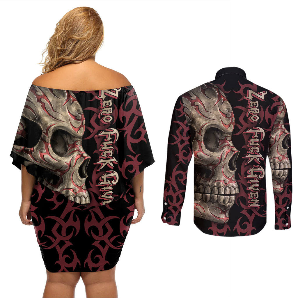 zero-f-given-skull-couples-matching-off-shoulder-short-dress-and-long-sleeve-button-shirt