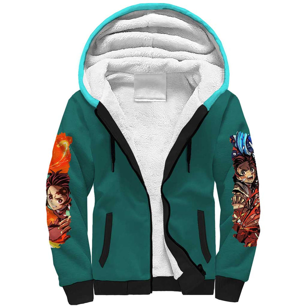 Kamado Tanjiro V2 Demon Slayer Sherpa Hoodie Japan Anime Style