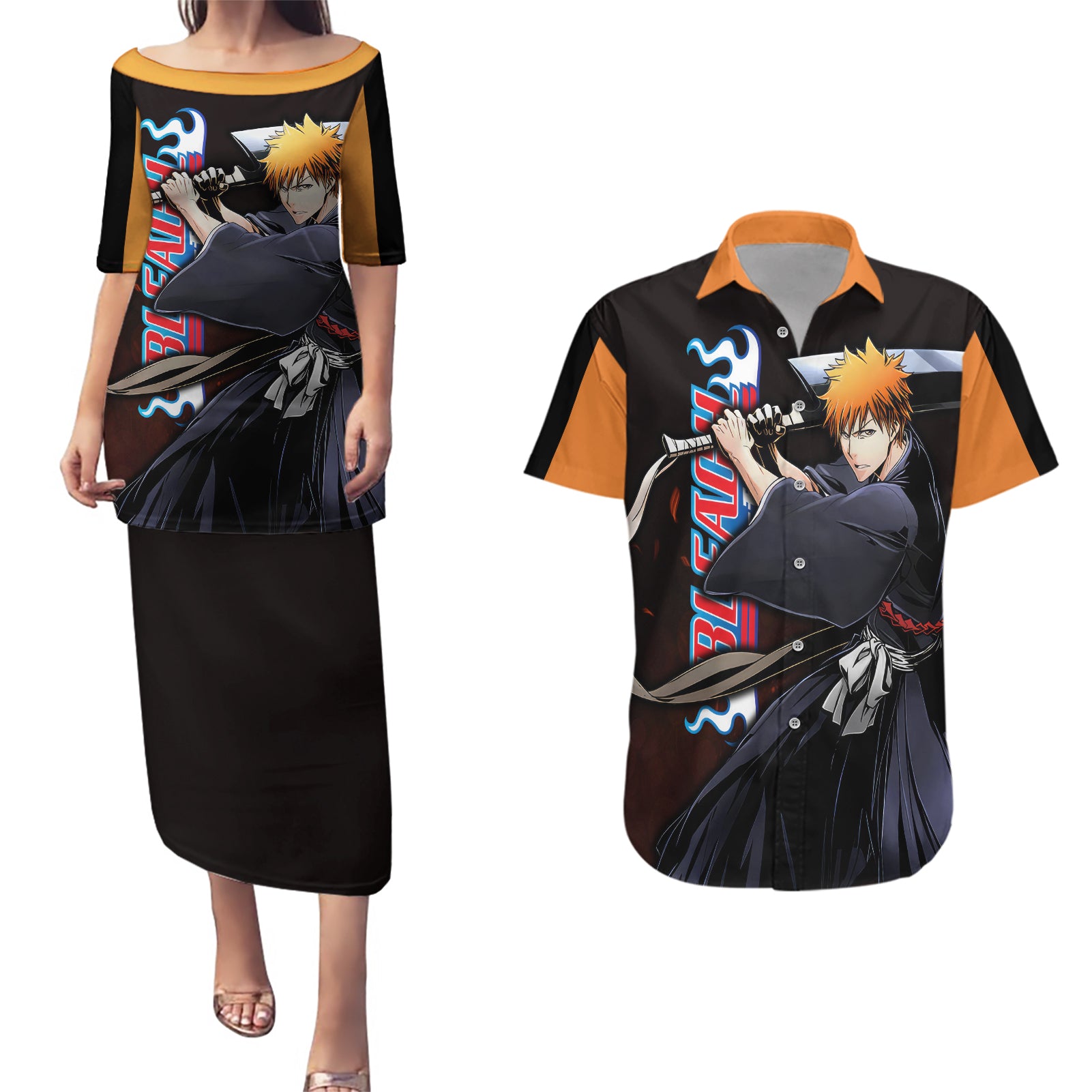 Ichigo Kurosaki Couples Matching Puletasi and Hawaiian Shirt